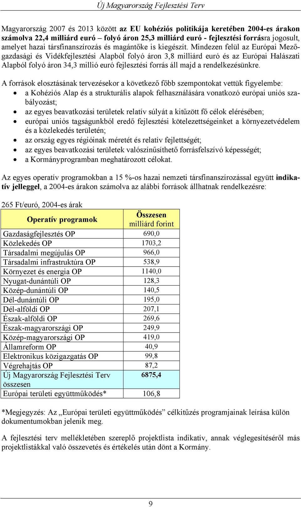 Mindezen felül az Európai Mezőgazdasági és Vidékfejlesztési Alapból folyó áron 3,8 milliárd euró és az Európai Halászati Alapból folyó áron 34,3 millió euró fejlesztési forrás áll majd a