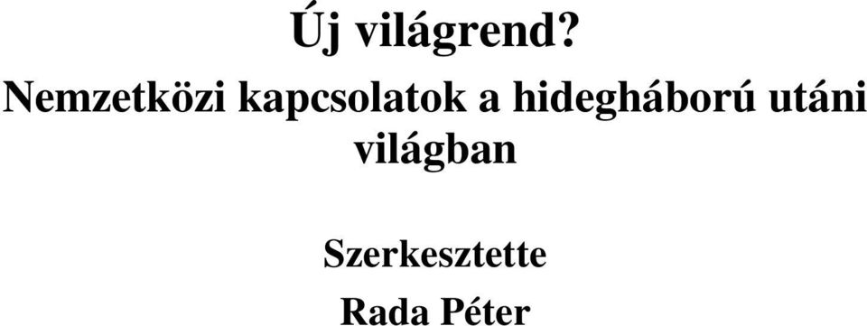 hidegháború utáni