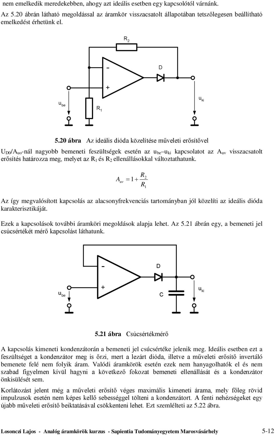 5. Műveleti erősítők alkalmazása a méréstechnikában - PDF Ingyenes letöltés