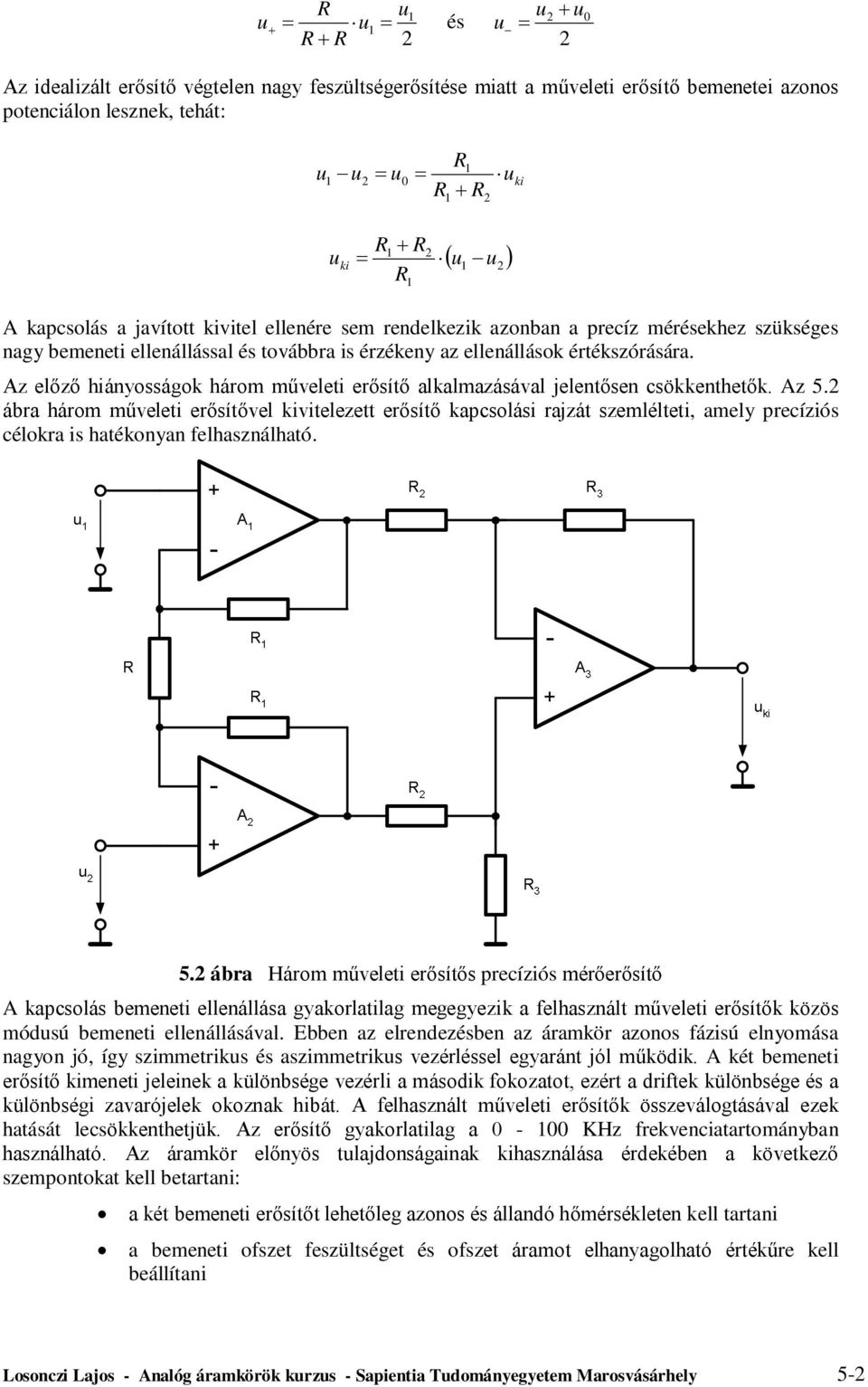 5. Műveleti erősítők alkalmazása a méréstechnikában - PDF Ingyenes letöltés