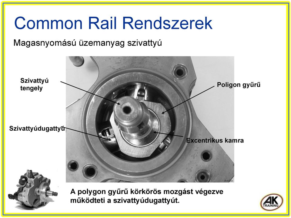 Excentrikus kamra A polygon gyűrű körkörös