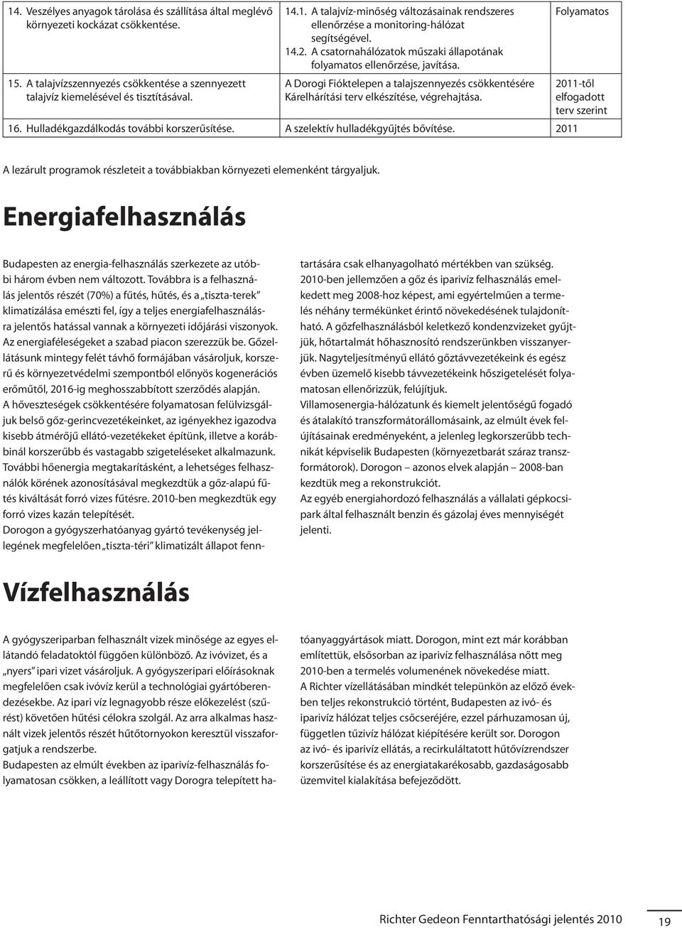 Hulladékgazdálkodás további korszerűsítése. A szelektív hulladékgyűjtés bővítése.