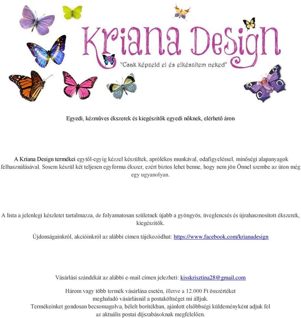 Egyedi, kézműves ékszerek és kiegészítők egyedi nőknek, elérhető áron - PDF  Free Download