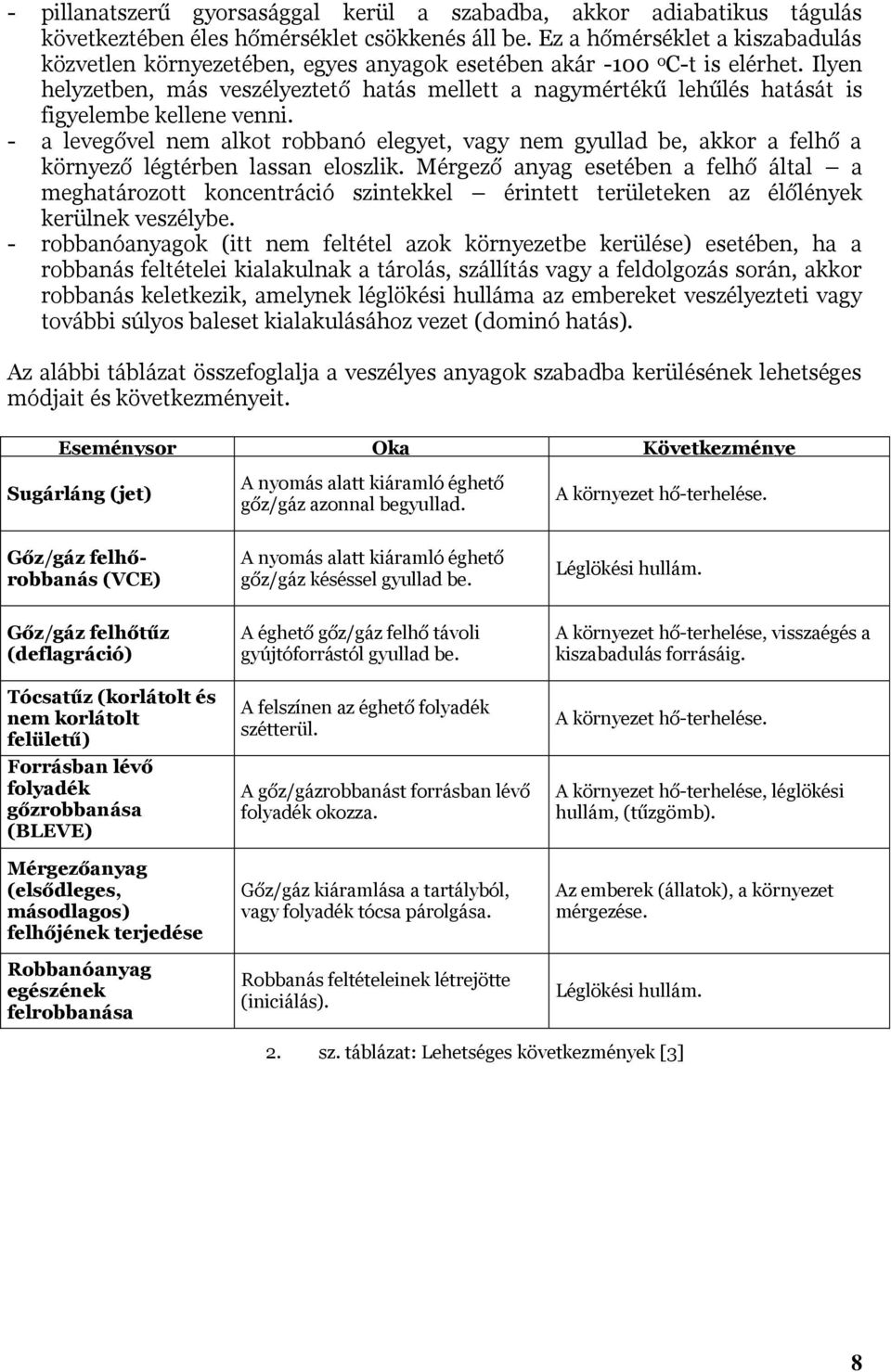 Ilyen helyzetben, más veszélyeztető hatás mellett a nagymértékű lehűlés hatását is figyelembe kellene venni.