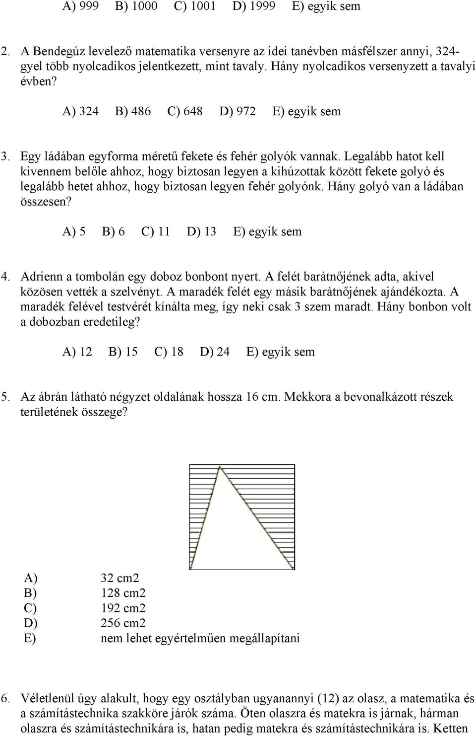 Matematika feladatok - PDF Ingyenes letöltés