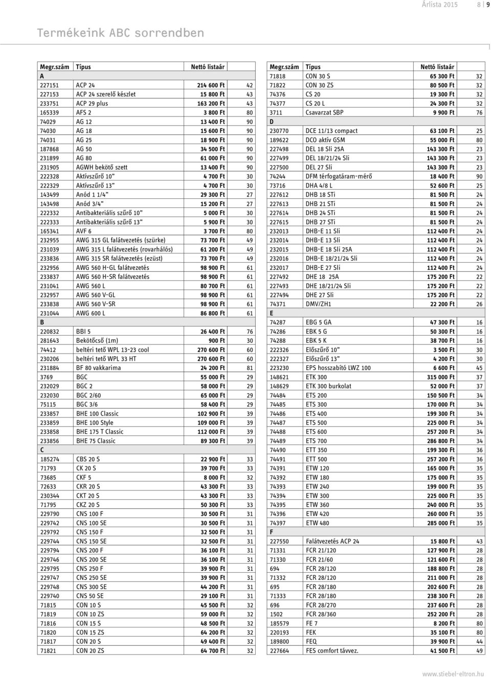 Ft 90 74031 AG 25 18 900 Ft 90 187868 AG 50 34 500 Ft 90 231899 AG 80 61 000 Ft 90 231905 AGWH bekötő szett 13 400 Ft 90 222328 Aktívszűrő 10 4 700 Ft 30 222329 Aktívszűrő 13 4 700 Ft 30 143499 Anód