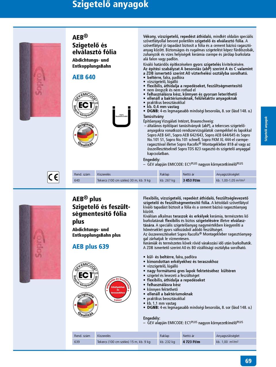 Biztonságos és rugalmas szigetelést képez fürdőszobák, zuhanyzók és vizes helyiségek kerámia csempe és járó lap burkolata alá falon vagy padlón.