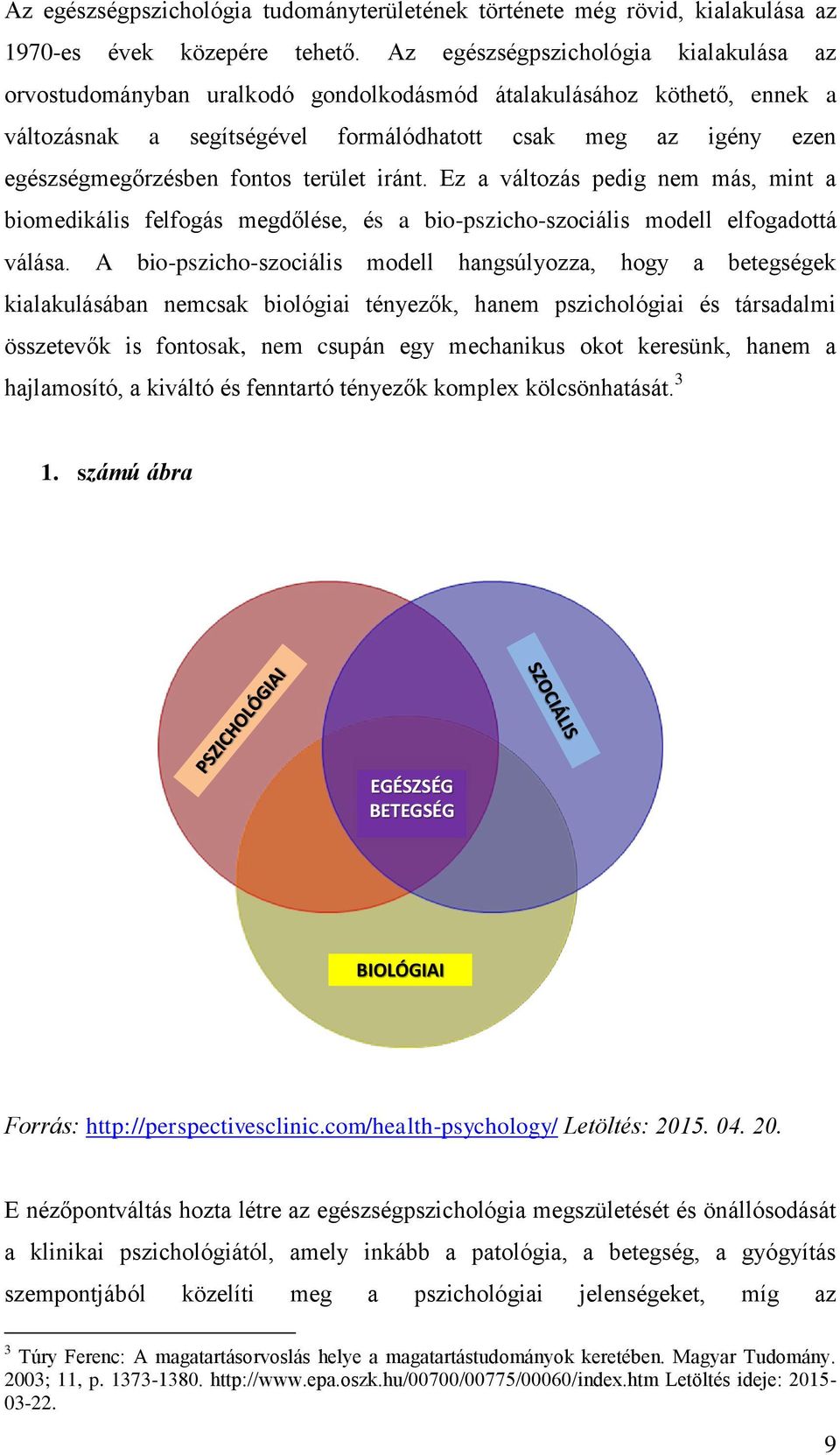 fontos terület iránt. Ez a változás pedig nem más, mint a biomedikális felfogás megdőlése, és a bio-pszicho-szociális modell elfogadottá válása.