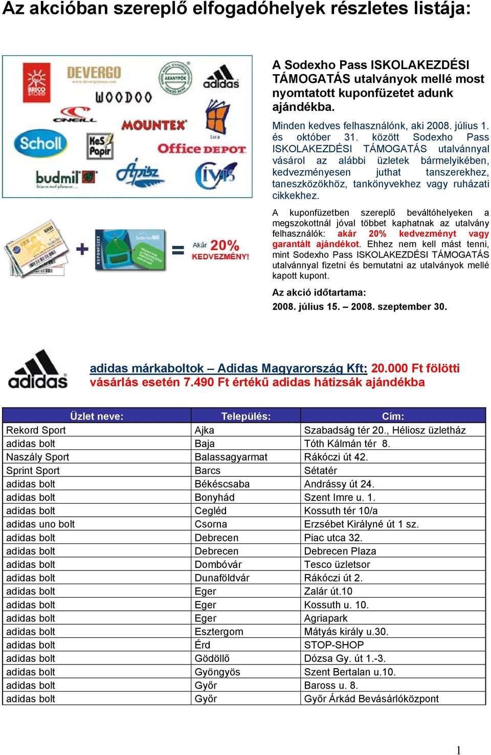 Adidas üzletek - Ajándék adidas hátizsák - PDF Free Download