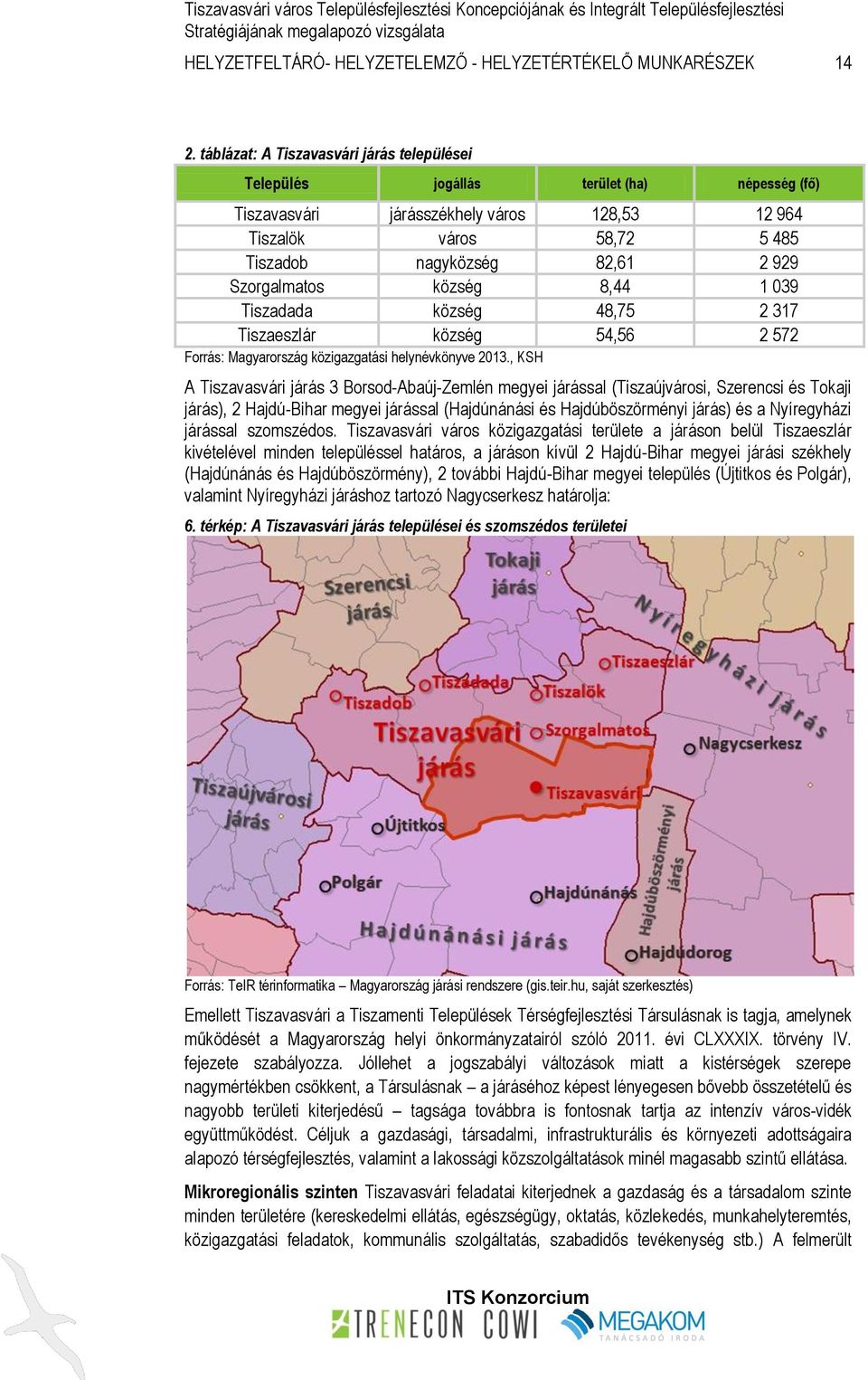 Szorgalmatos község 8,44 1 039 Tiszadada község 48,75 2 317 Tiszaeszlár község 54,56 2 572 Forrás: Magyarország közigazgatási helynévkönyve 2013.