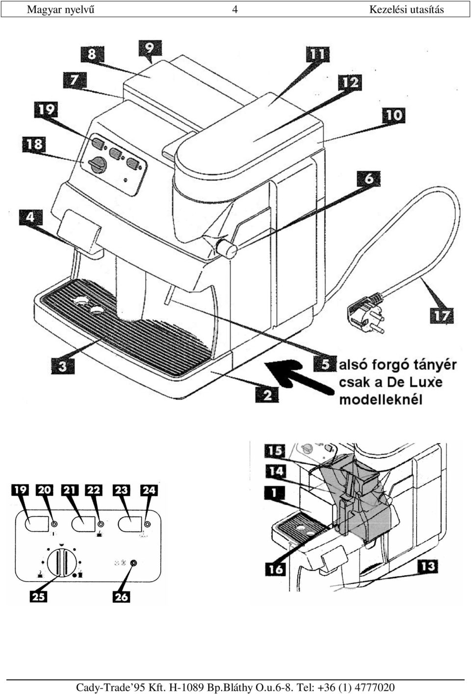 KEZELÉSI UTASÍTÁS DARÁLÓVAL EGYBEÉPÍTETT TELJESEN AUTOMATA KÁVÉFŐZŐ GÉP. A  jótállási jegy a kezelési utasításban található! - PDF Free Download