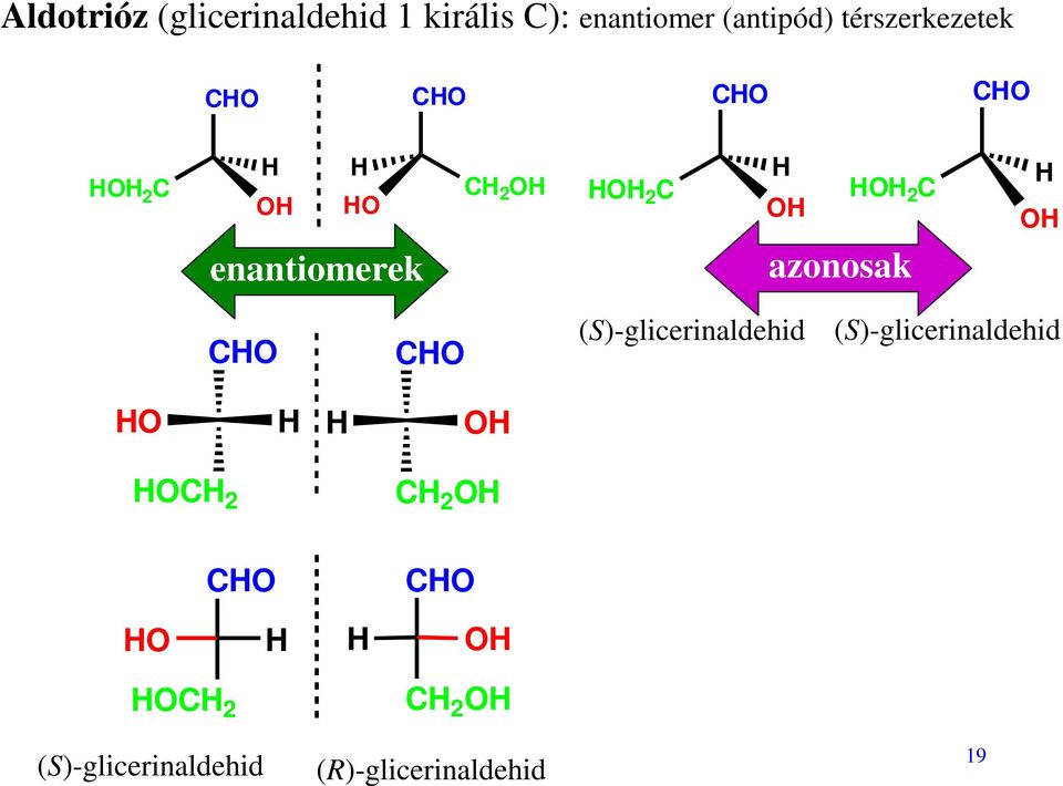 enantiomerek 2 2 2 azonosak (S)-glicerinaldehid