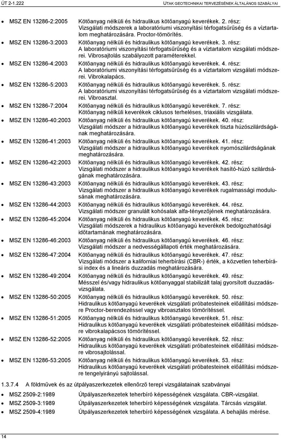 és hidraulikus kötıanyagú keverékek. 2. rész: Vizsgálati módszerek a laboratóriumi viszonyítási térfogatsőrőség és a víztartalom meghatározására. Proctor-tömörítés.