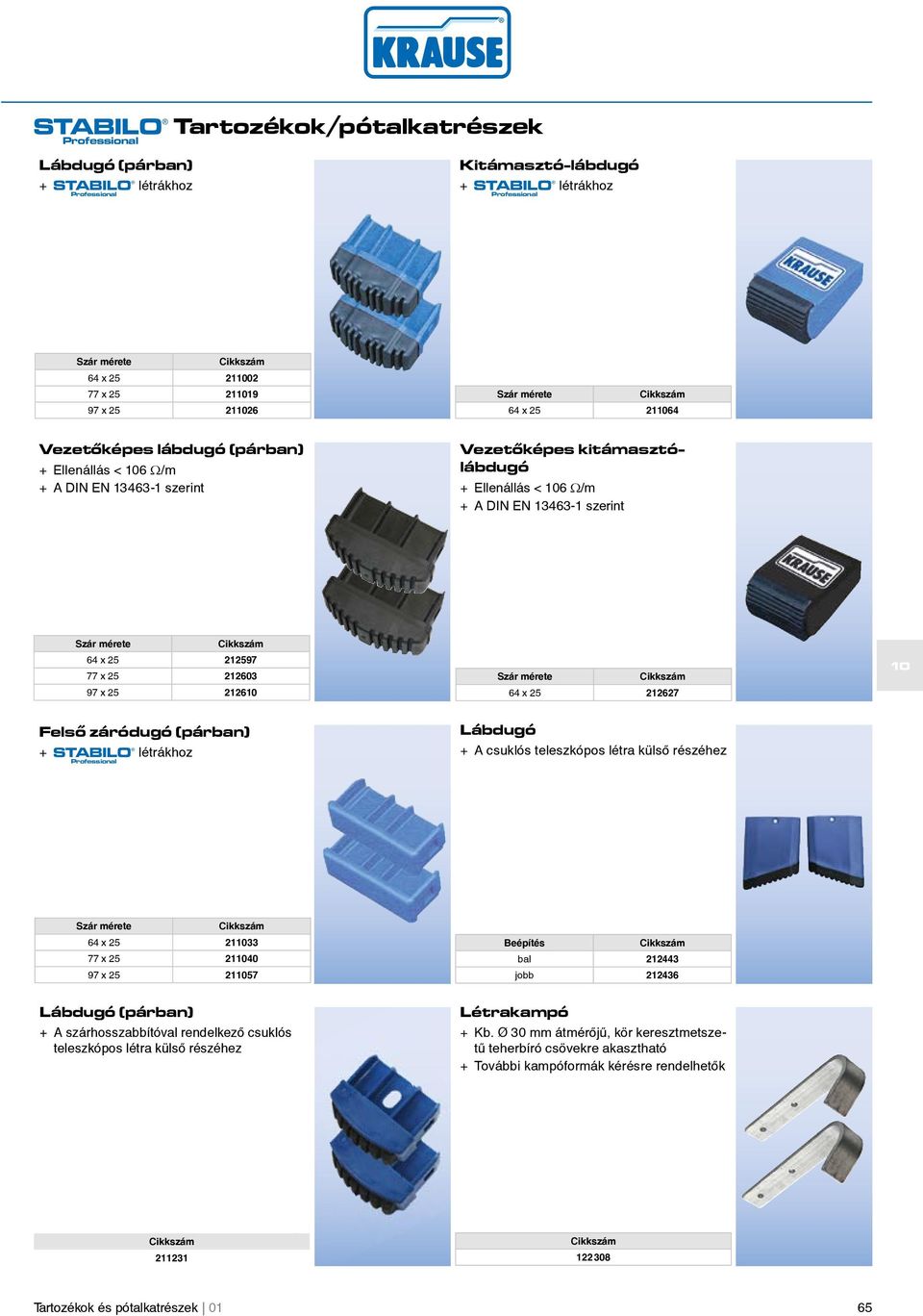 +létrákhoz Lábdugó + + A+csuklós+teleszkópos+létra+külső+részéhez 64+x+25 2133 77+x+25 2140 97+x+25 2157 Beépítés bal 212443 jobb 212436 + + A+szárhosszabbítóval+rendelkező+csuklós+