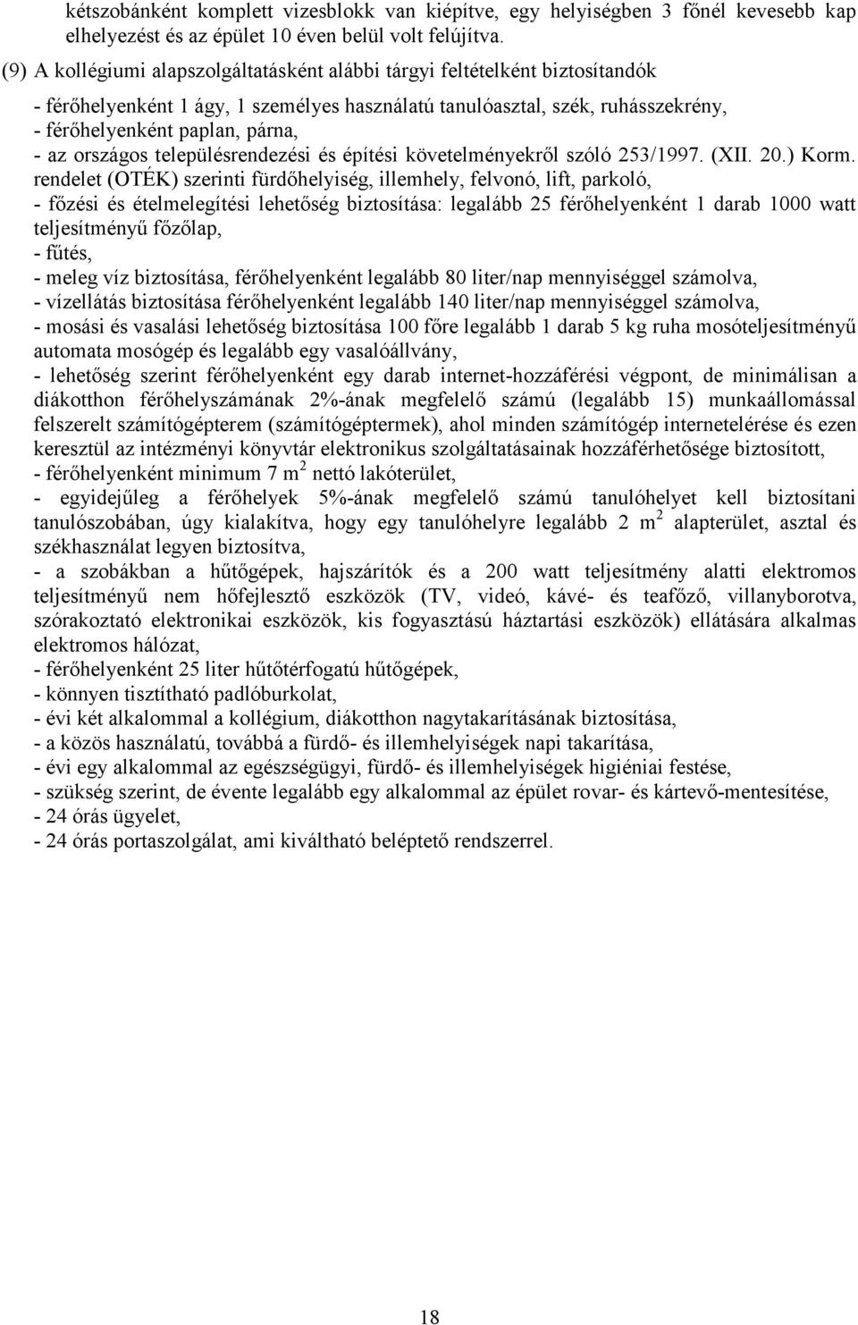 országos településrendezési és építési követelményekről szóló 253/1997. (XII. 20.) Korm.