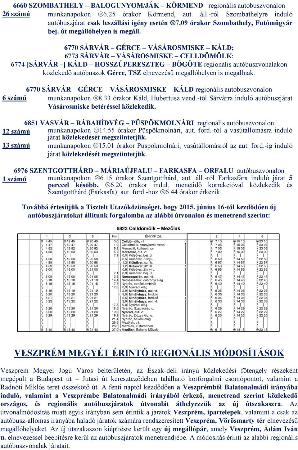 6770 SÁRVÁR GÉRCE VÁSÁROSMISKE KÁLD; 6773 SÁRVÁR VÁSÁROSMISKE CELLDÖMÖLK; 6774 [SÁRVÁR ] KÁLD HOSSZÚPERESZTEG BÖGÖTE regionális autóbuszvonalakon közlekedő autóbuszok Gérce, TSZ elnevezésű