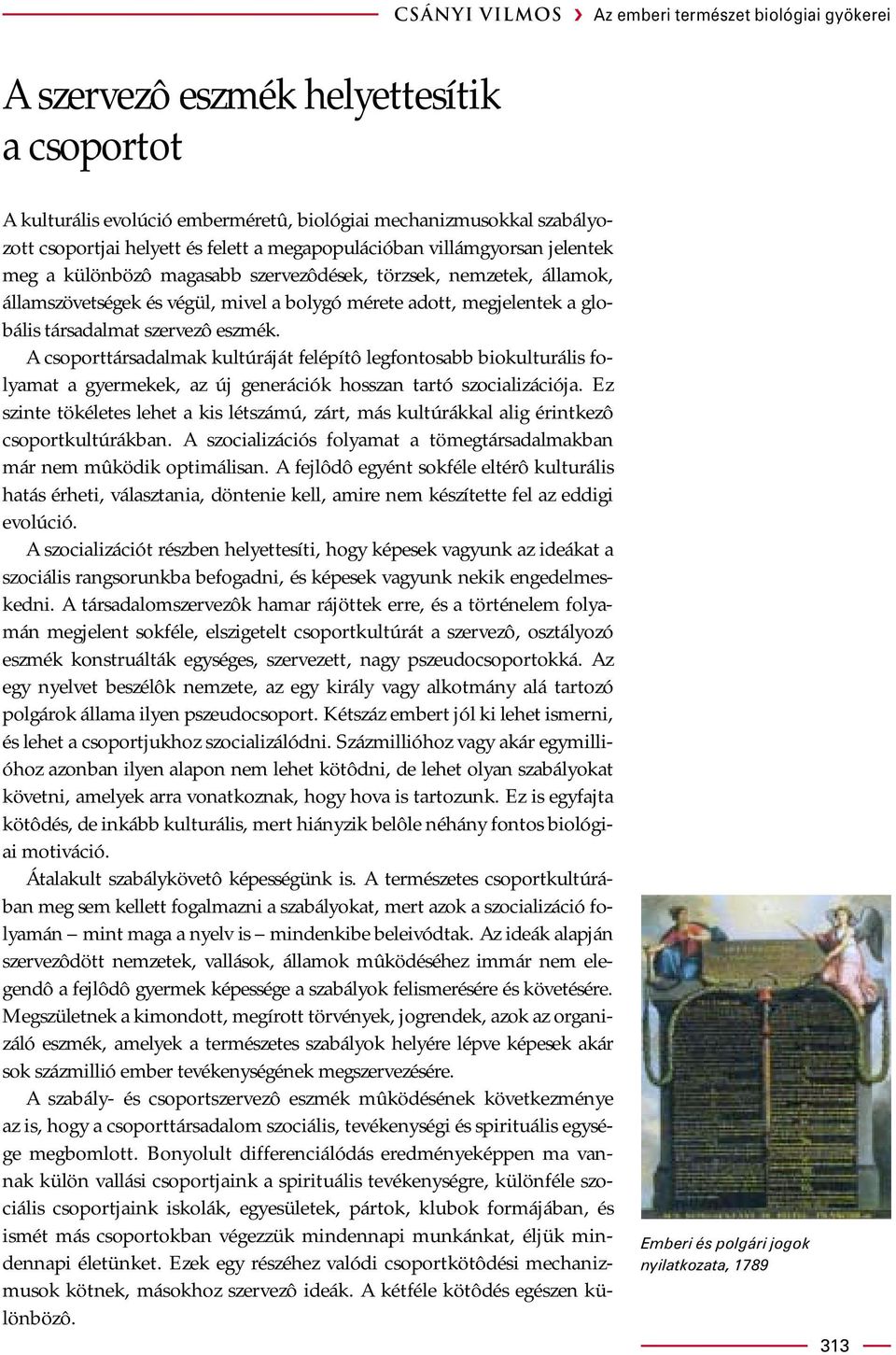 társadalmat szervezô eszmék. A csoporttársadalmak kultúráját felépítô legfontosabb biokulturális folyamat a gyermekek, az új generációk hosszan tartó szocializációja.