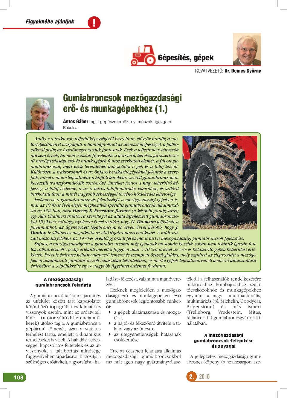 Gumiabroncsok mezőgazdasági erő- és munkagépekhez (1.) - PDF Free Download