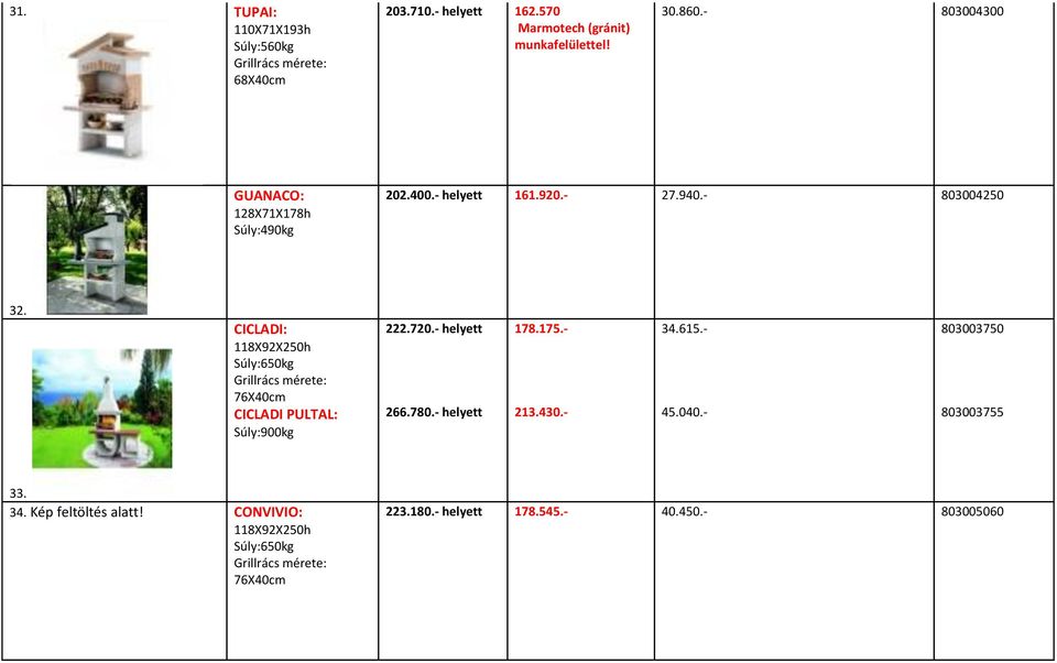 CICLADI: 118X92X250h Súly:650kg CICLADI PULTAL: Súly:900kg 222.720.- helyett 266.780.- helyett 178.175.- 213.