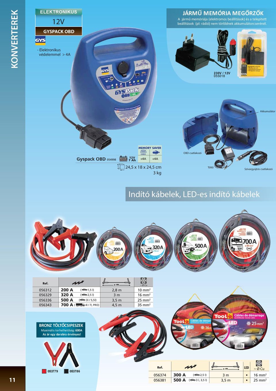 230V / 055018 Akkumulátor OBD csatlakozó 24,5 x 18 x 24,5 cm 3 kg Töltő Szivargyújtós csatlakozó Indító