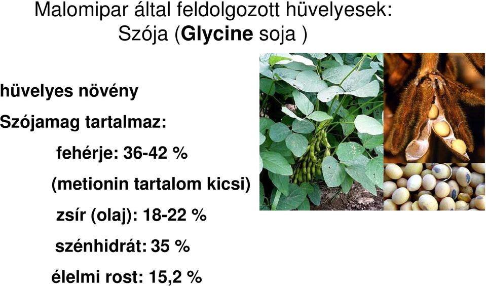 tartalmaz: fehérje: 36-42 % (metionin tartalom