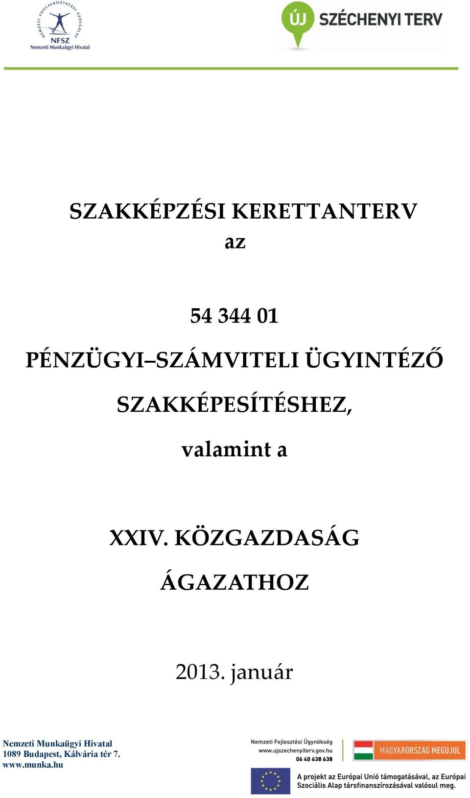 IV. KÖZGAZDASÁG ÁGAZATHOZ 2013.