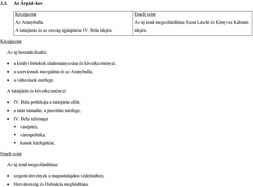 Az új berendezkedés: a királyi birtokok eladományozása és következményei, a szerviensek mozgalma és az Aranybulla, a változások mérlege.