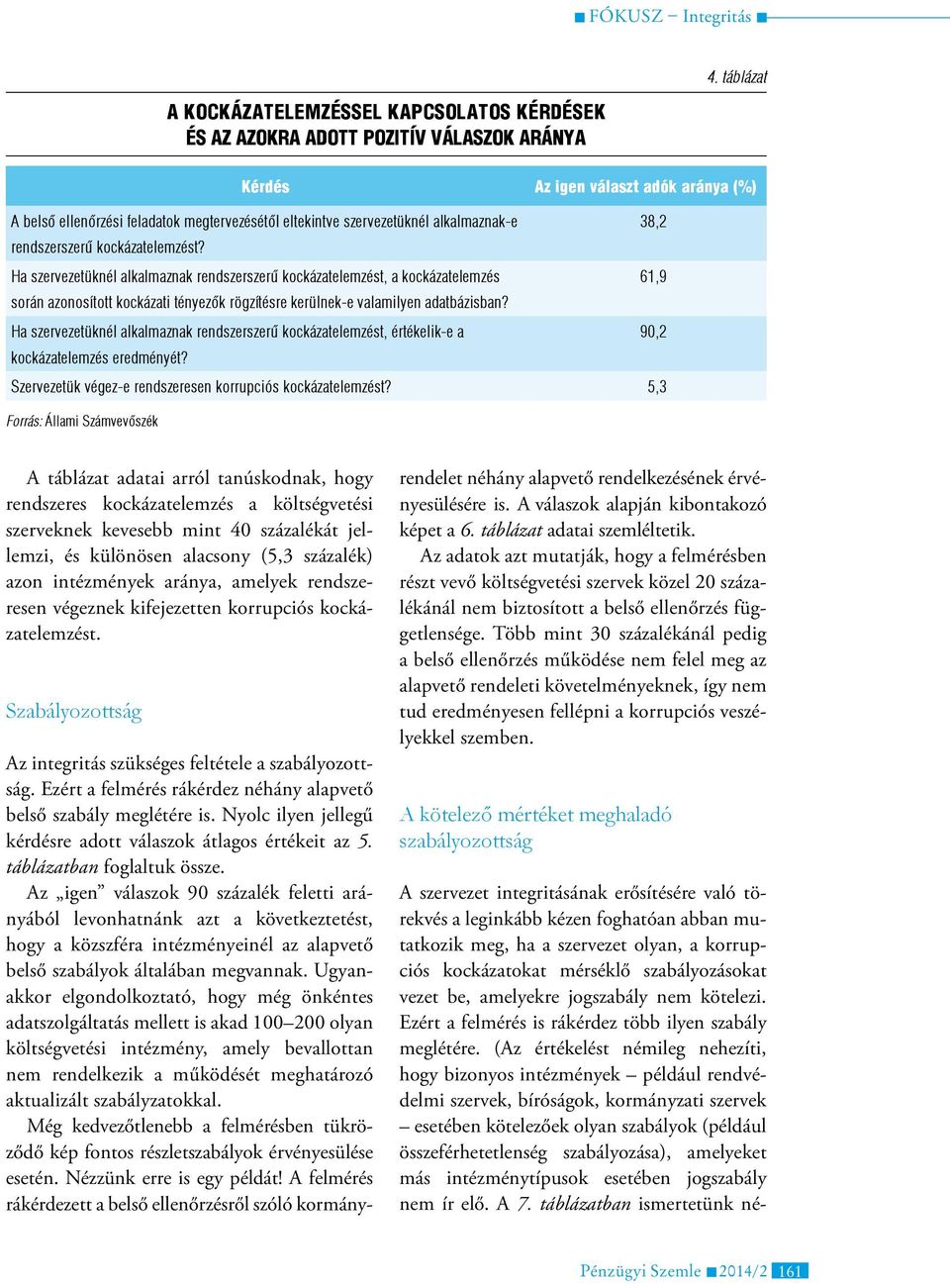 Ha szervezetüknél alkalmaznak rendszerszerű kockázatelemzést, a kockázatelemzés 61,9 során azonosított kockázati tényezők rögzítésre kerülnek-e valamilyen adatbázisban?