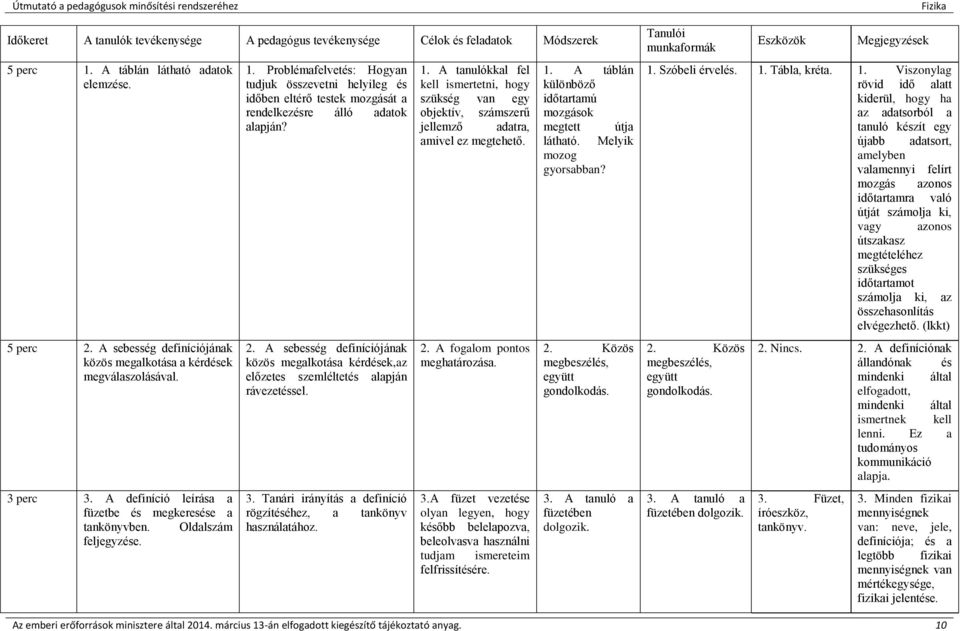 Problémafelvetés: Hogyan tudjuk összevetni helyileg és időben eltérő testek mozgását a rendelkezésre álló adatok alapján? 2.