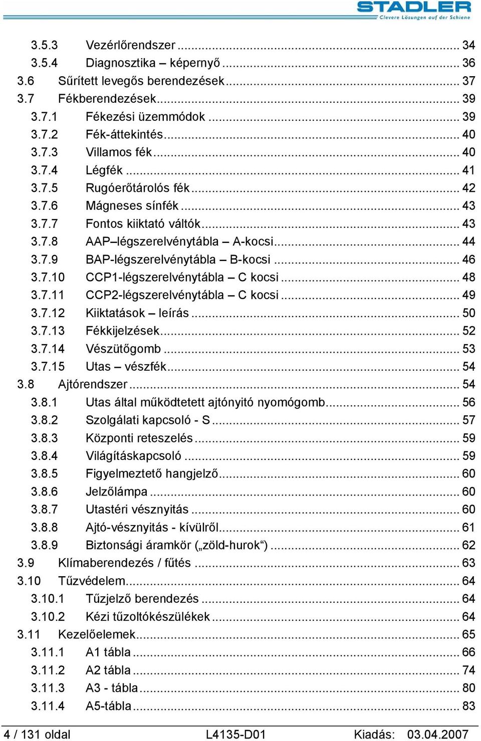 .. 46 3.7.10 CCP1-légszerelvénytábla C kocsi... 48 3.7.11 CCP2-légszerelvénytábla C kocsi... 49 3.7.12 Kiiktatások leírás... 50 3.7.13 Fékkijelzések... 52 3.7.14 Vészütőgomb... 53 3.7.15 Utas vészfék.