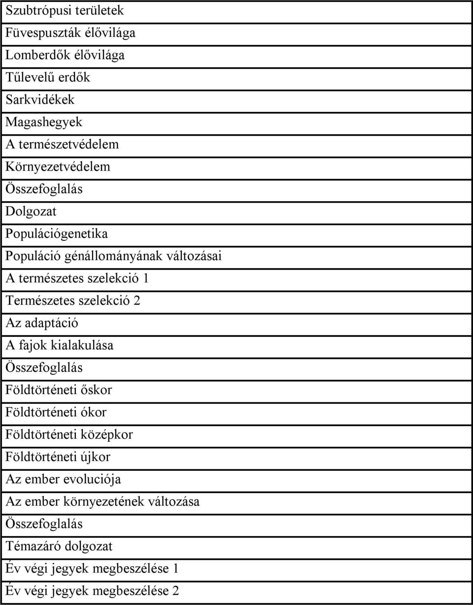 Természetes szelekció 2 Az adaptáció A fajok kialakulása Földtörténeti őskor Földtörténeti ókor Földtörténeti