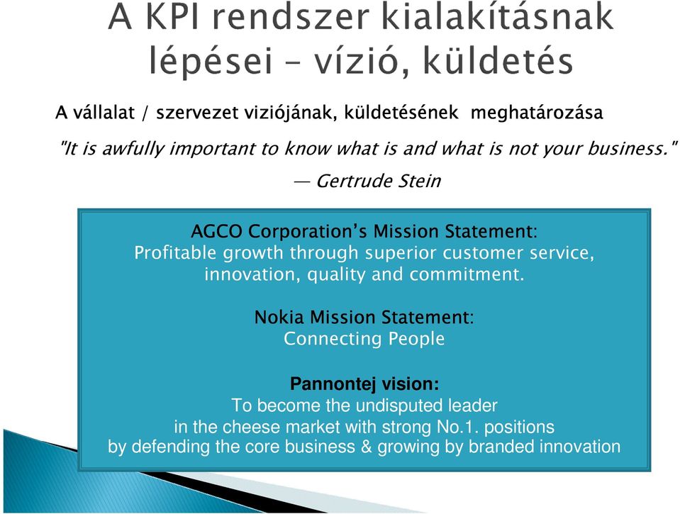 " Gertrude Stein AGCO Corporation s Mission Statement: Profitable growth through superior customer service, innovation,