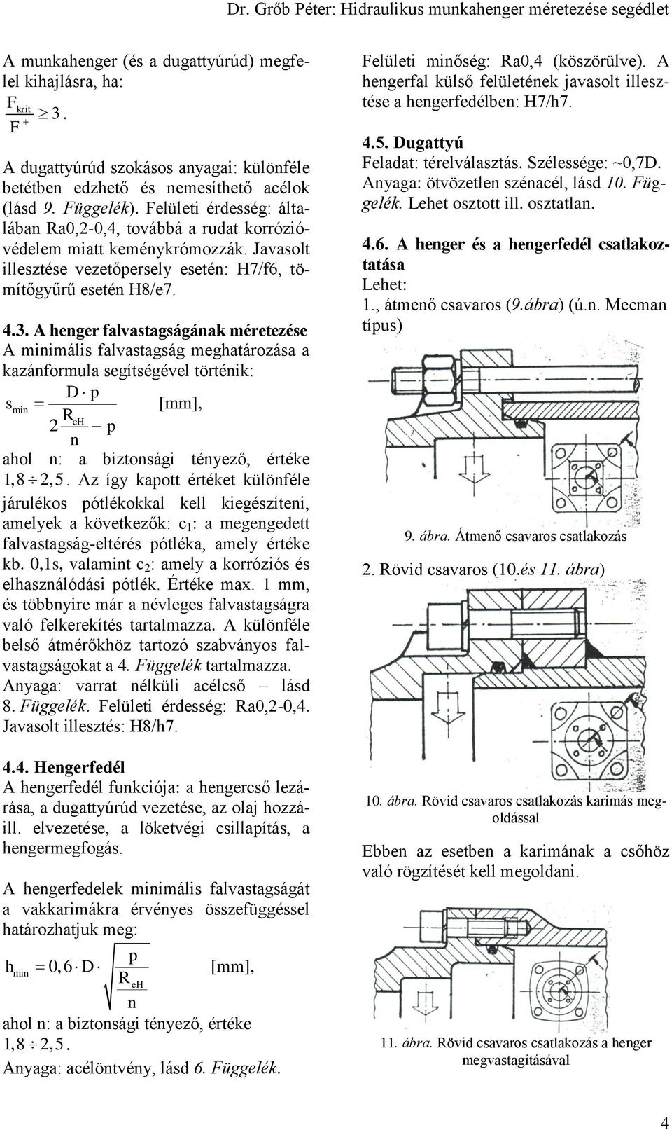 Hidraulikus munkahenger méretezése - PDF Ingyenes letöltés