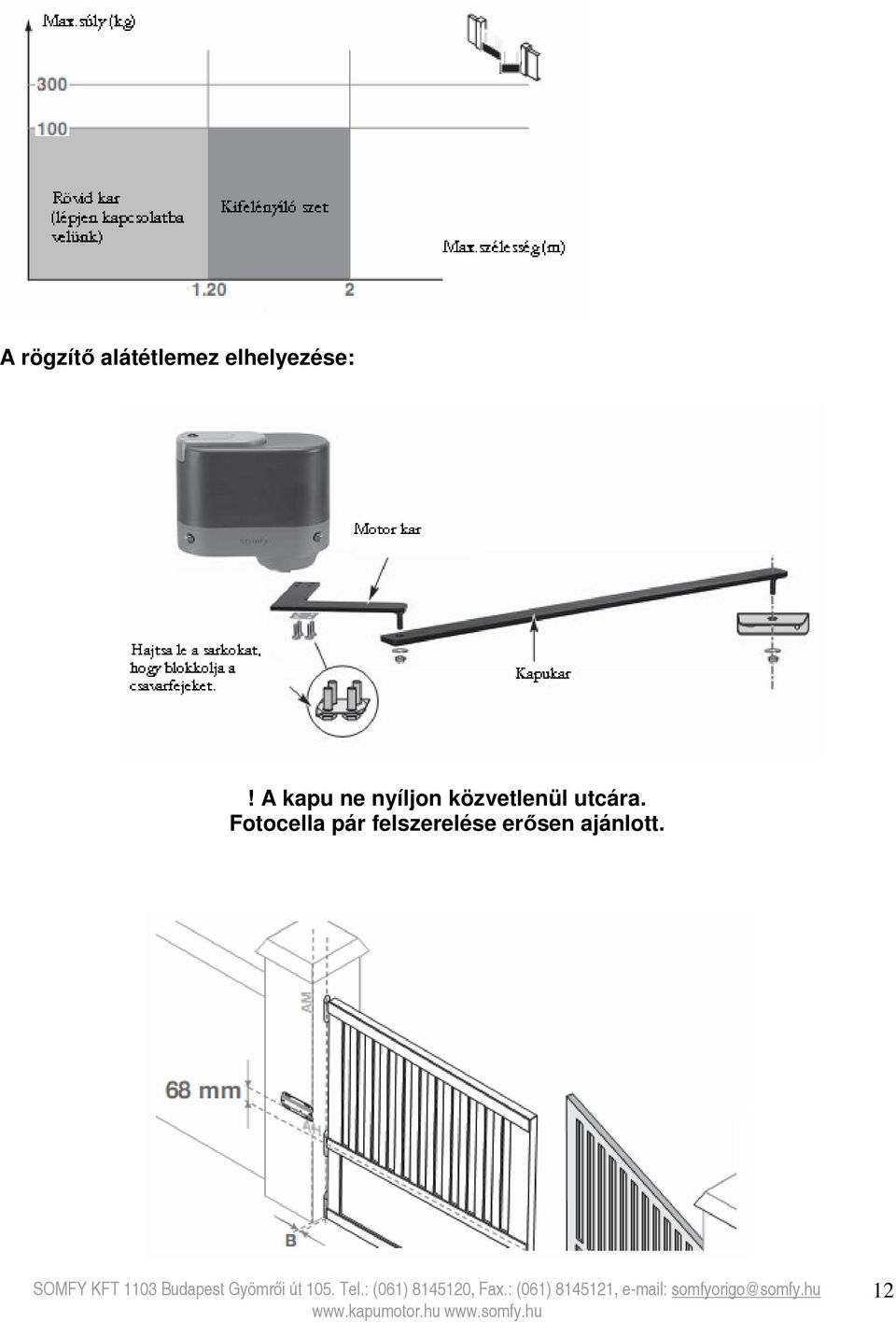 Kétszárnyú hidraulikus kapunyitó motor - Beszerelési útmutató - PDF Free  Download