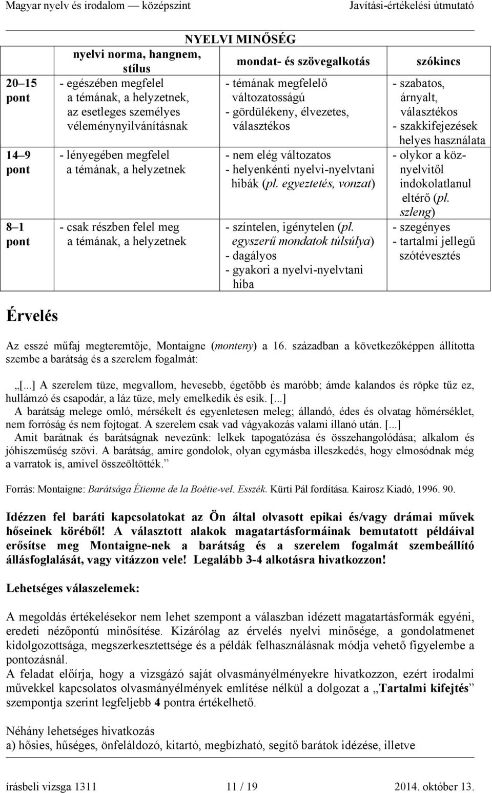 helyenkénti nyelvi-nyelvtani hibák (pl. egyeztetés, vonzat) - színtelen, igénytelen (pl.