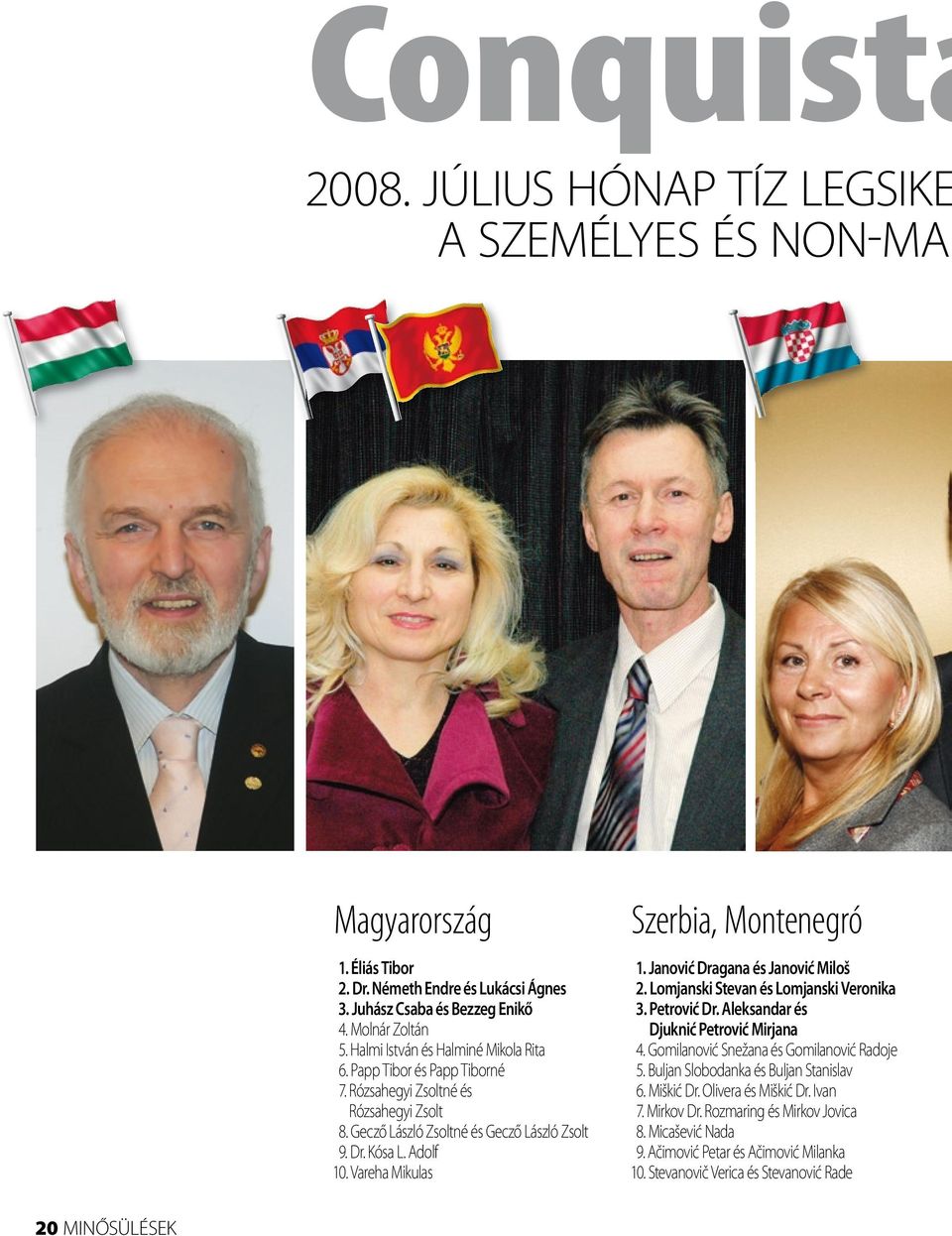 Vareha Mikulas Szerbia, Montenegró 1. Janović Dragana és Janović Miloš 2. Lomjanski Stevan és Lomjanski Veronika 3. Petrović Dr. Aleksandar és Djuknić Petrović Mirjana 4.