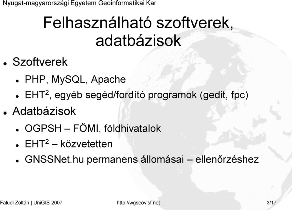 Nyílt forrású, webes WGS84-EOV transzformáció - PDF Free Download