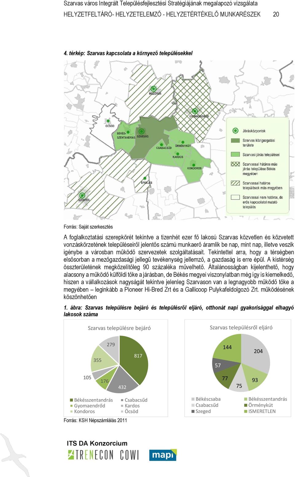 településeiről jelentős számú munkaerő áramlik be nap, mint nap, illetve veszik igénybe a városban működő szervezetek szolgáltatásait.