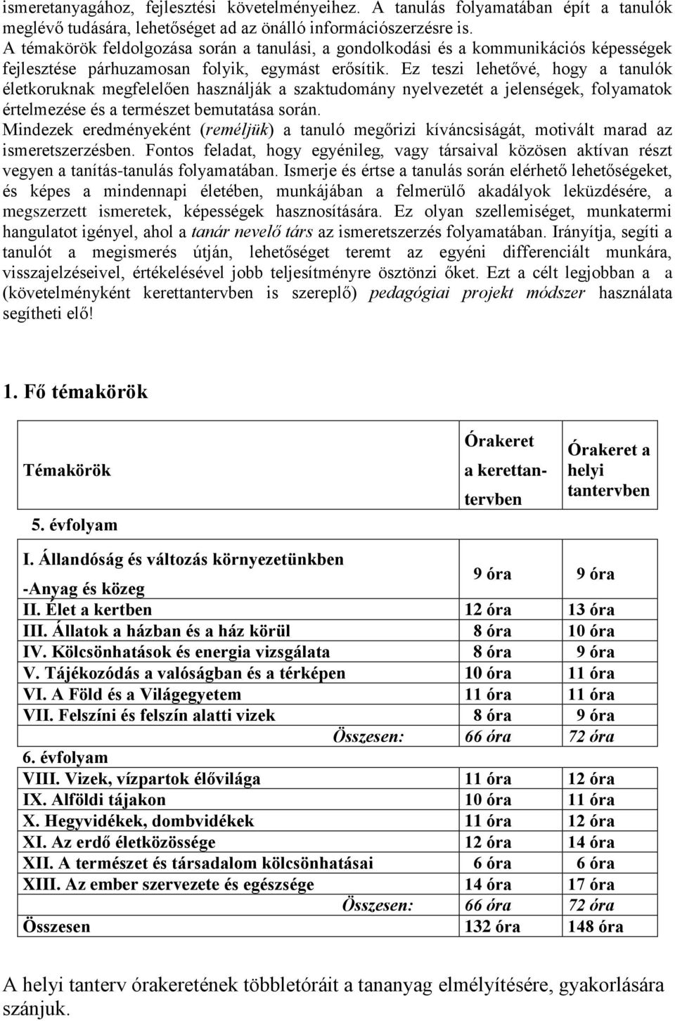 Ez teszi lehetővé, hogy a tanulók életkoruknak megfelelően használják a szaktudomány nyelvezetét a jelenségek, folyamatok értelmezése és a természet bemutatása során.