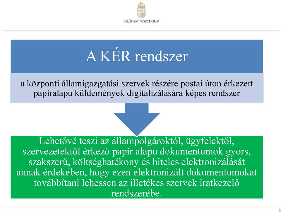 papír alapú dokumentumok gyors, szakszerű, költséghatékony és hiteles elektronizálását annak érdekében,