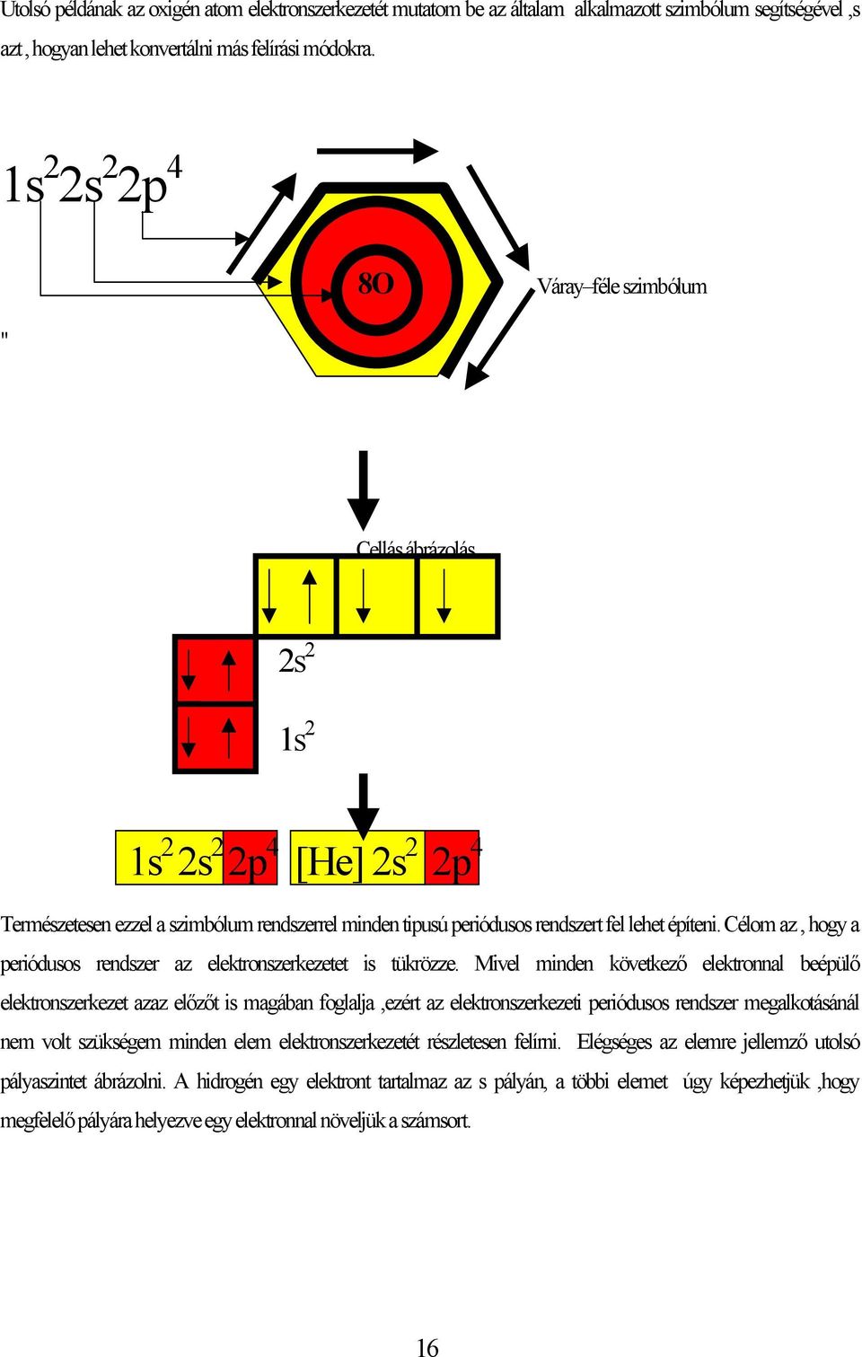 Célom az, hogy a periódusos rendszer az elektronszerkezetet is tükrözze.