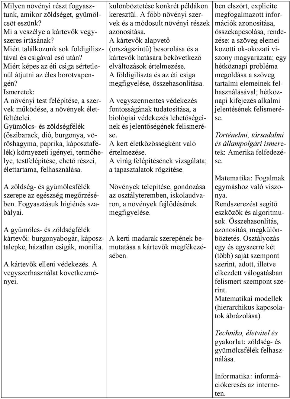 Gyümölcs- és zöldségfélék (őszibarack, dió, burgonya, vöröshagyma, paprika, káposztafélék) környezeti igényei, termőhelye, testfelépítése, ehető részei, élettartama, felhasználása.