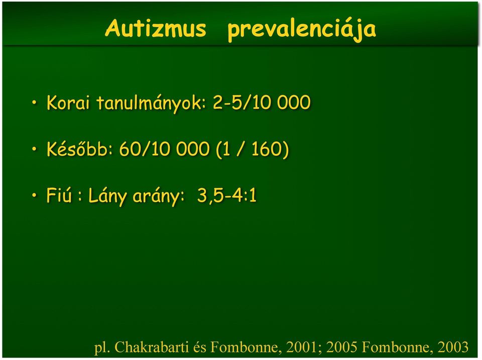 000 (1 / 160) Fiú : Lány arány: 3,5-4:1