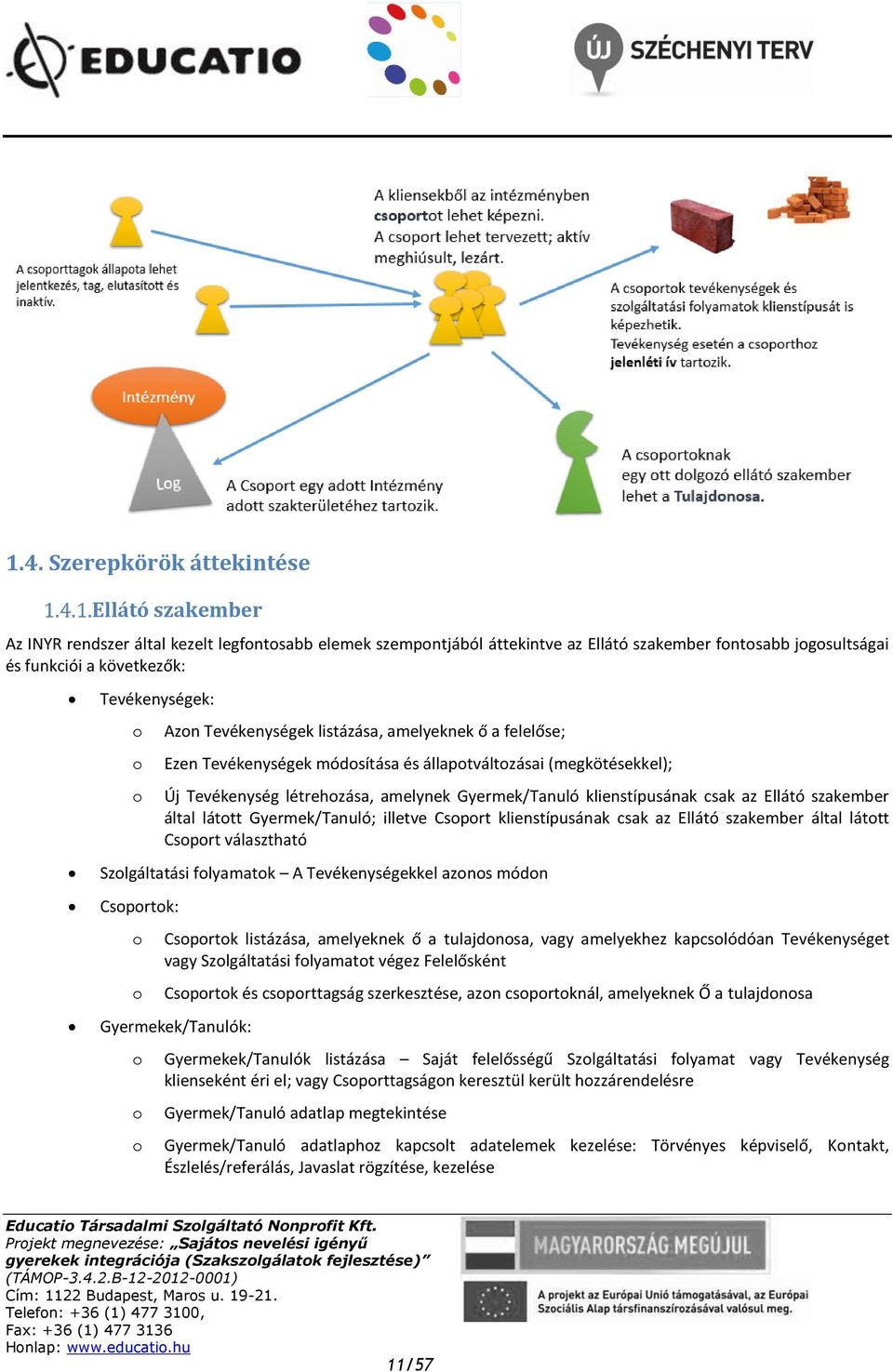 klienstípusának csak az Ellátó szakember által látott Gyermek/Tanuló; illetve Csoport klienstípusának csak az Ellátó szakember által látott Csoport választható Szolgáltatási folyamatok A