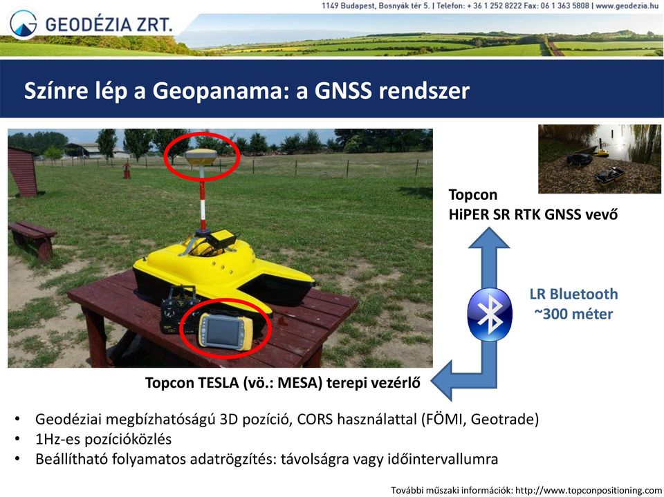 : MESA) terepi vezérlő Geodéziai megbízhatóságú 3D pozíció, CORS használattal (FÖMI,