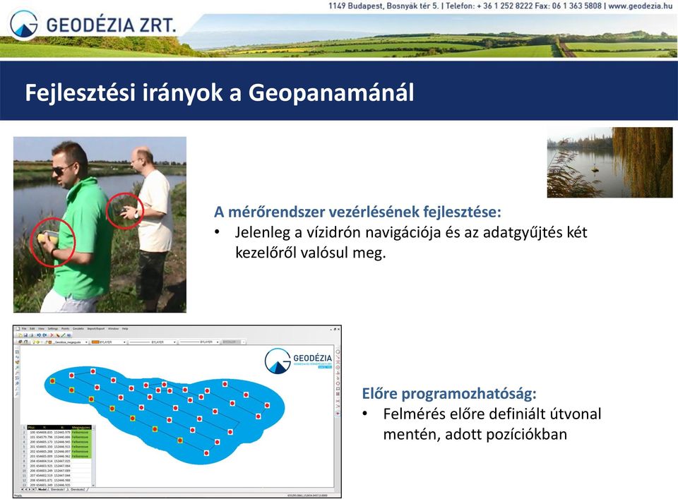 és az adatgyűjtés két kezelőről valósul meg.