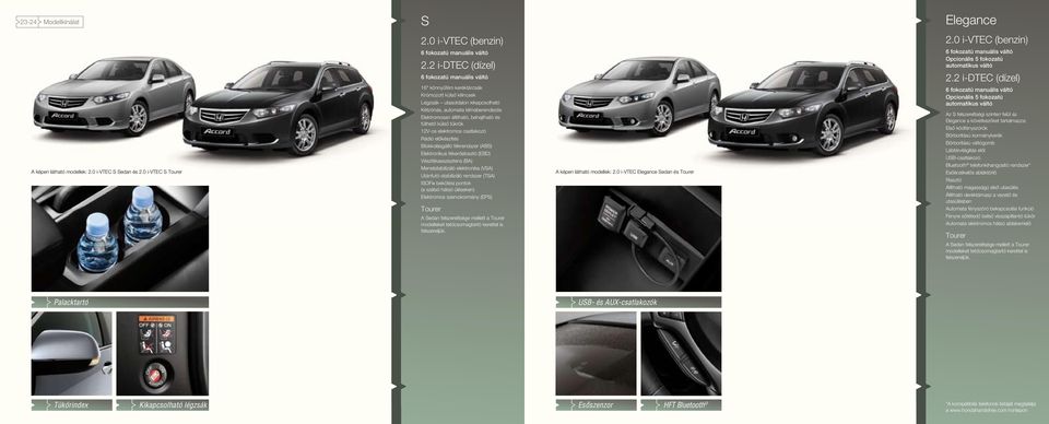 0 i-vtec S Tourer 16" könnyûfém keréktárcsák Krómozott külsô kilincsek Légzsák utasoldalon kikapcsolható Kétzónás, automata klímaberendezés Elektromosan állítható, behajtható és fûthetô külsô tükrök