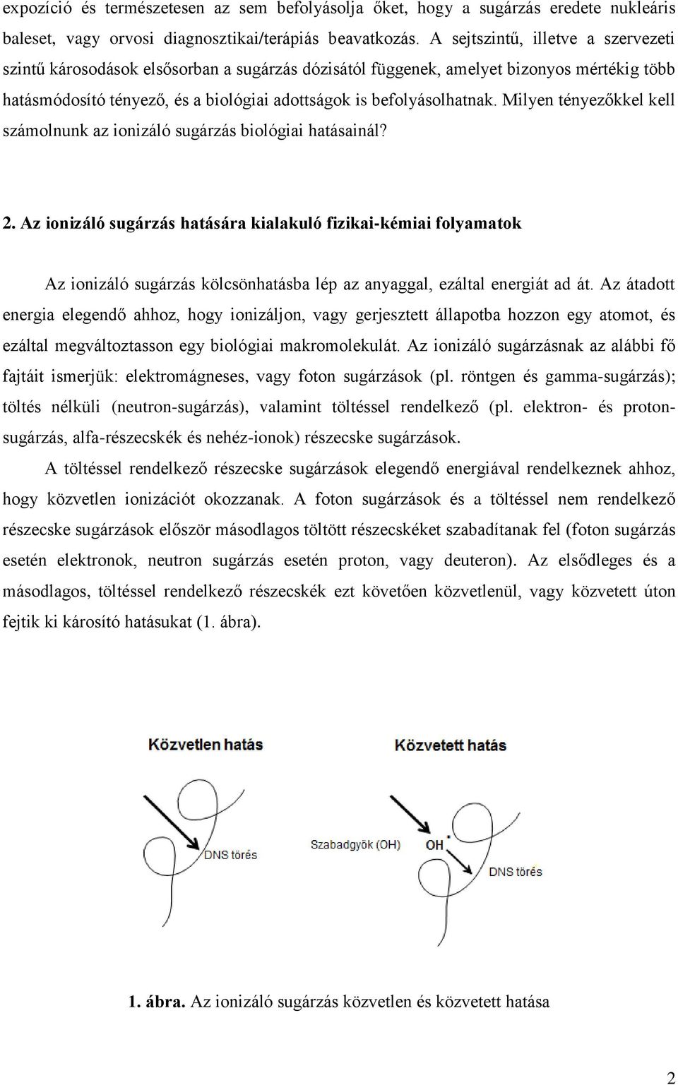 Milyen tényezőkkel kell számolnunk az ionizáló sugárzás biológiai hatásainál? 2.