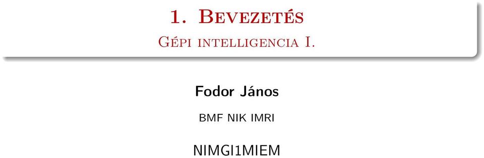Fodor János BMF