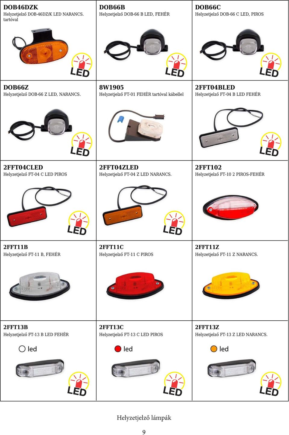 8W1905 Helyzetjelző FT-01 FEHÉR tartóval kábellel 2FFT04BLED Helyzetjelző FT-04 B LED FEHÉR 2FFT04CLED Helyzetjelző FT-04 C LED PIROS 2FFT04ZLED Helyzetjelző